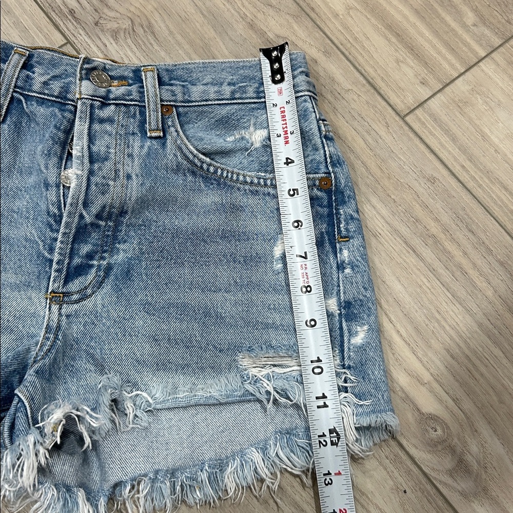 Agolde Frayed Light Blue Jean Shorts PARKER VINTAGE CUT OFF SHORT SWAPMEET Sz25 - Picture 9 of 12